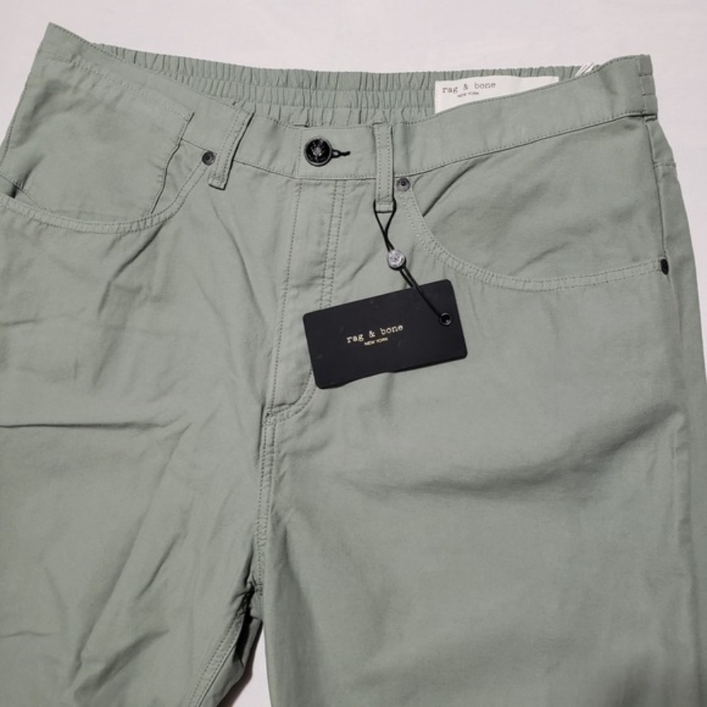 Rag‎ & Bone Sage Green Cotton Blend Engineered Jogger Pants Womens 34 Crop Ankle